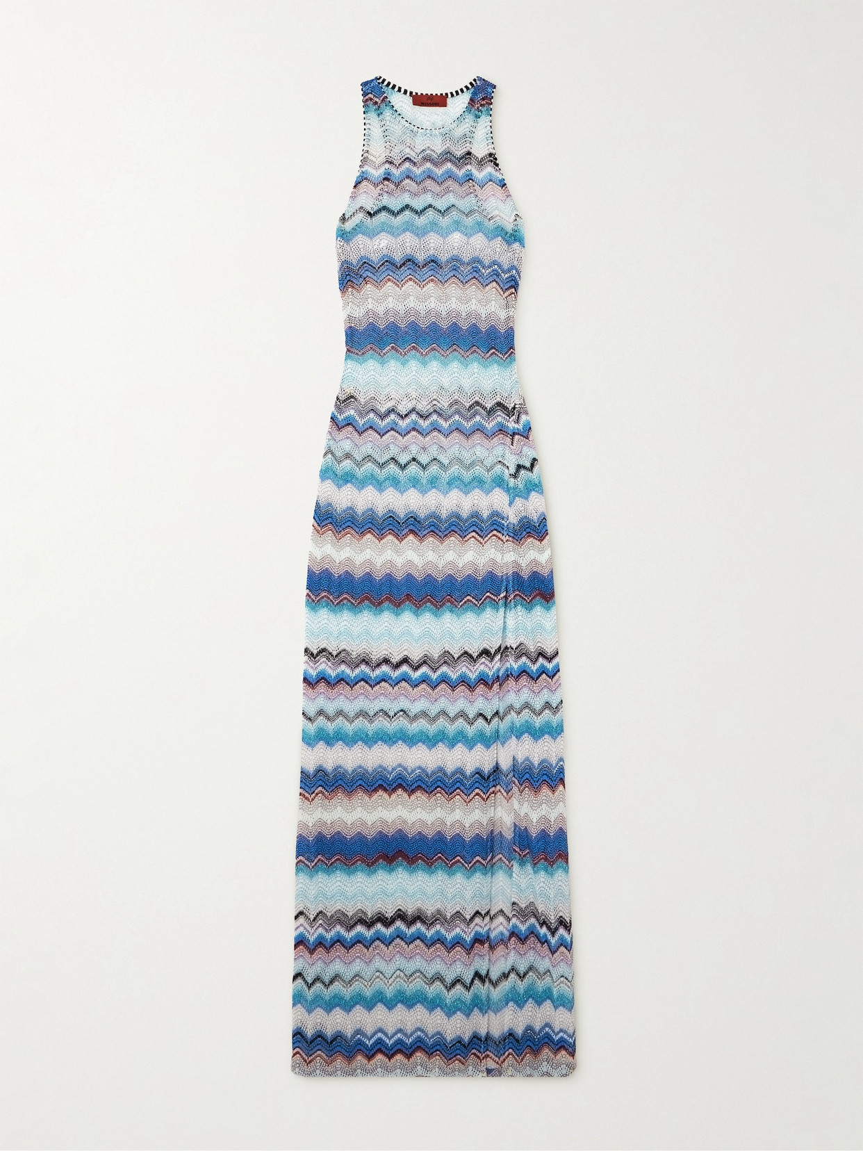 Missoni Mare Striped Metallic Crochet-knit Maxi Dress In Multi