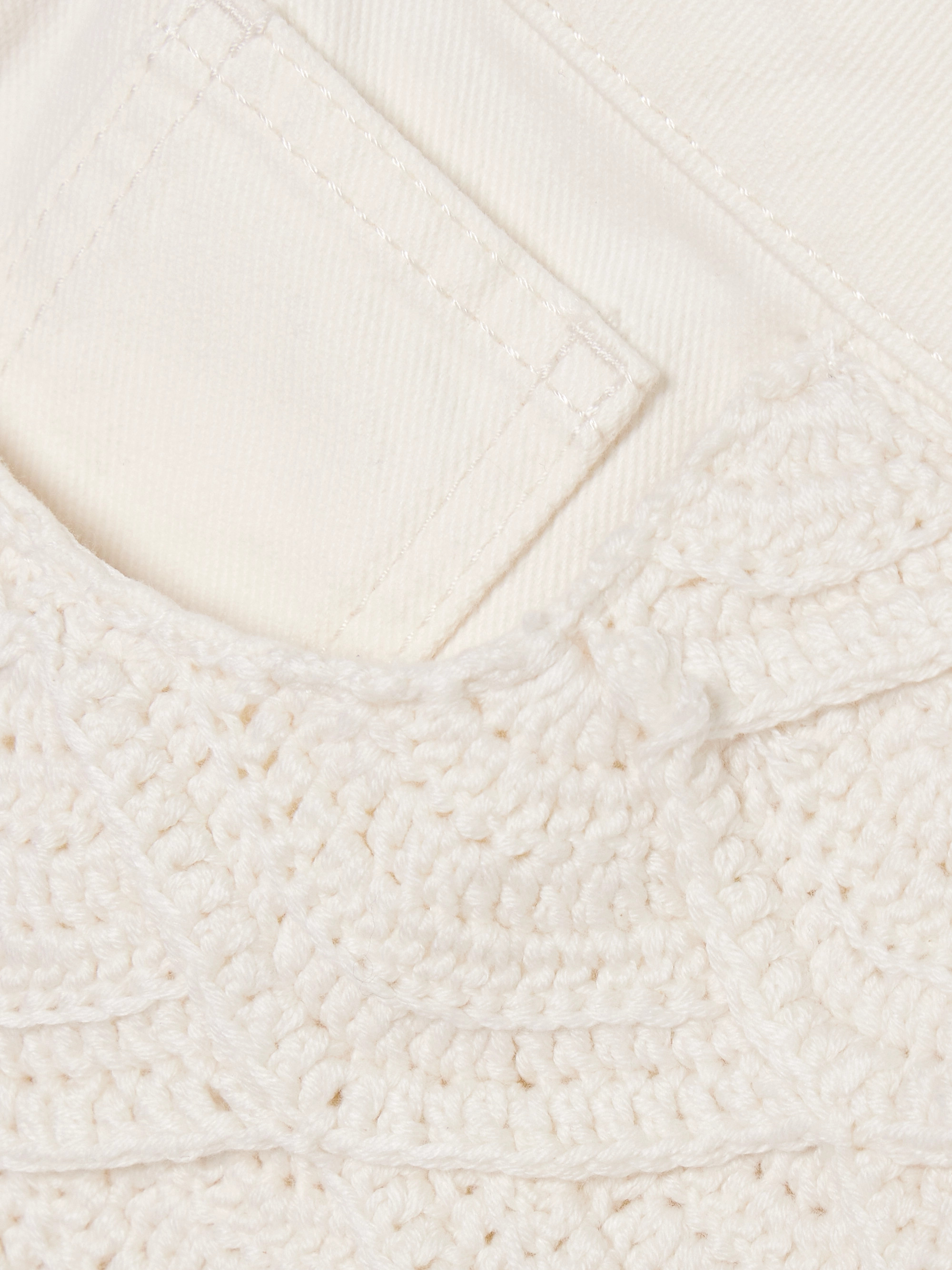 FARM Rio Crocheted cotton and denim shorts thumbnail