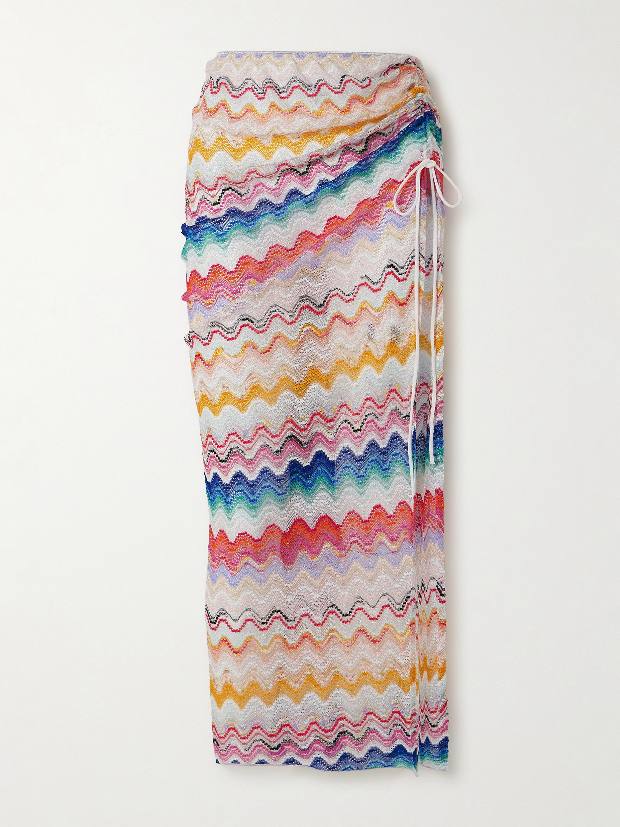 Missoni Striped Metallic Crochet-knit Midi Skirt In Multi