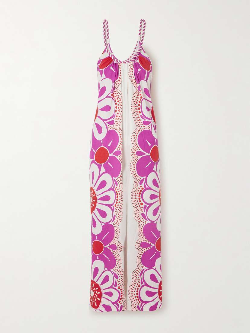 Farm Rio Maia Printed Linen-blend Jumpsuit