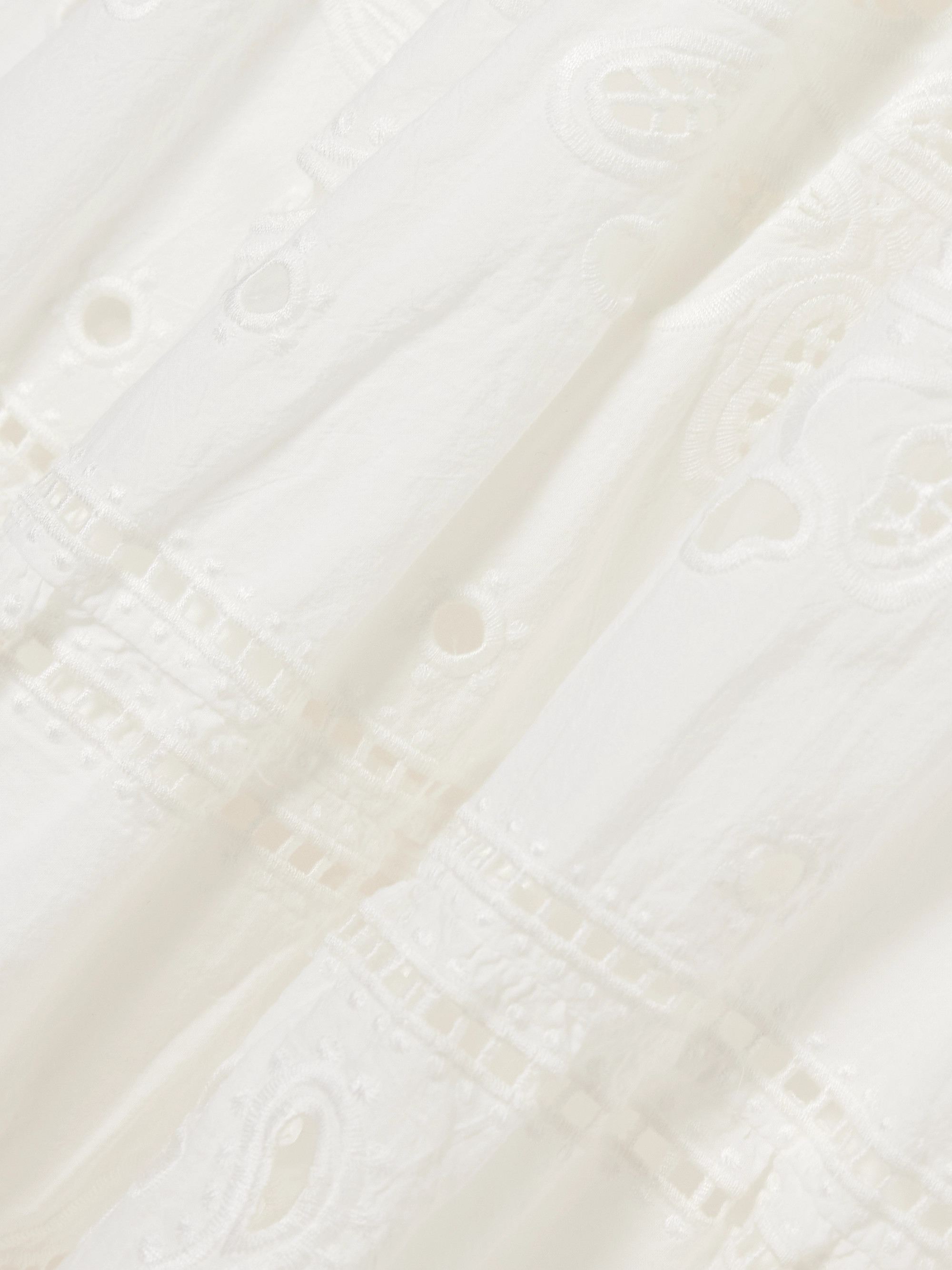 FARM Rio Richelieu tiered broderie anglaise cotton midi dress thumbnail