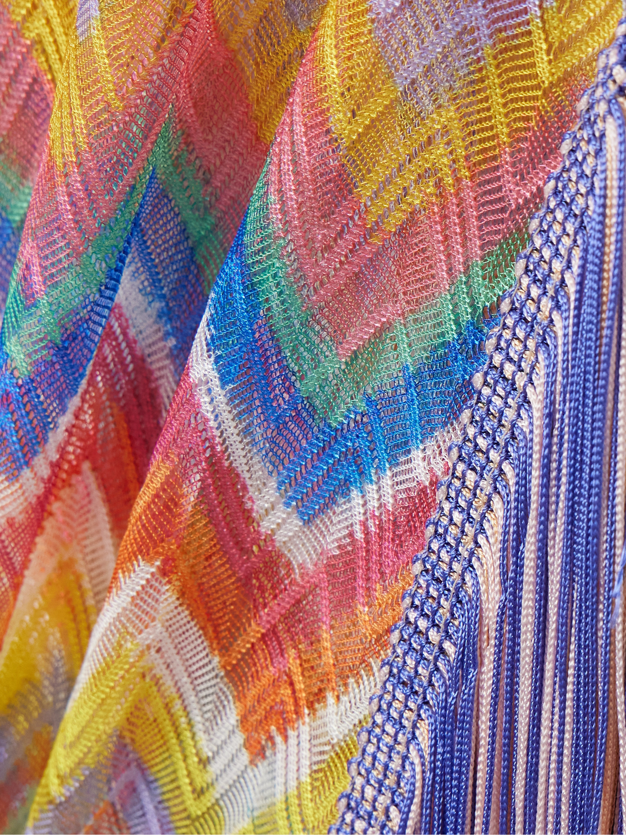 Missoni Fringed striped crochet-knit coverup