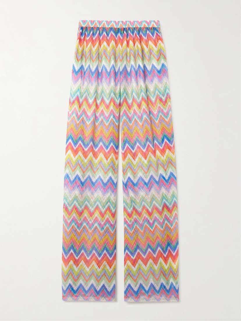 Missoni Striped Crochet-knit Wide-leg Pants