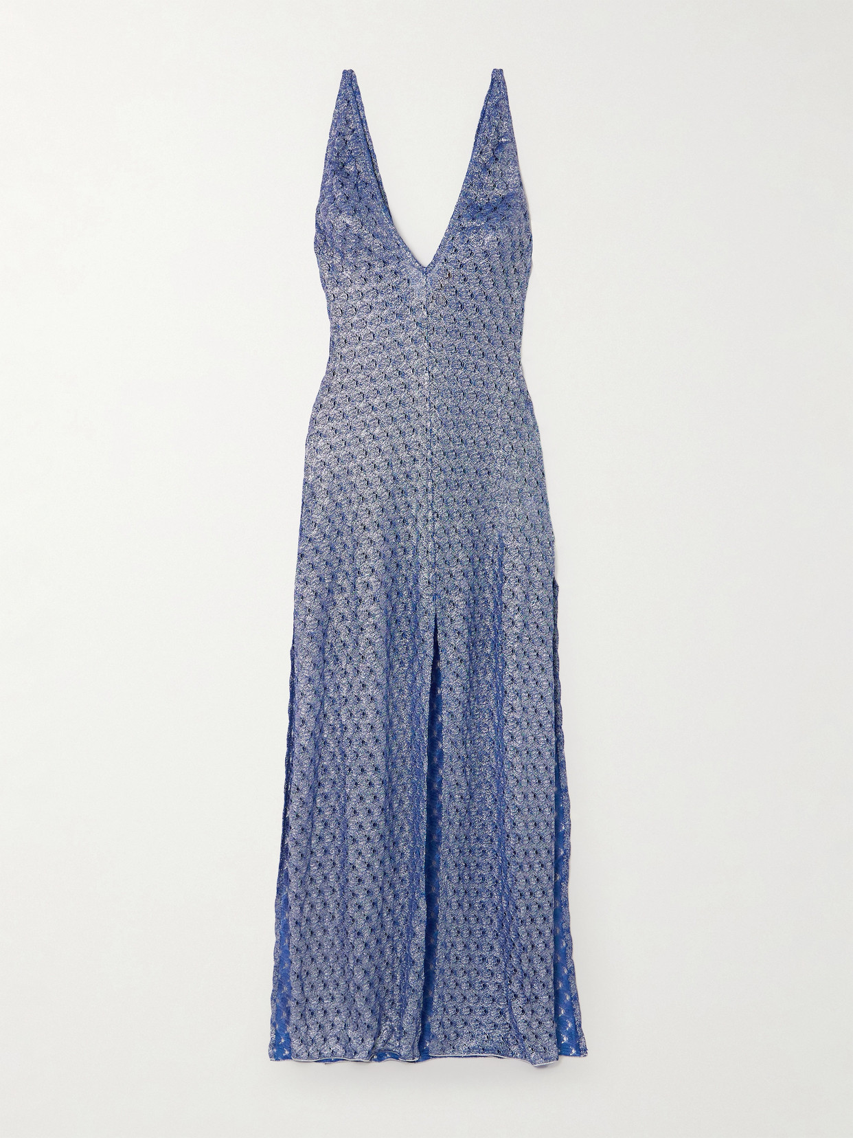 Missoni Mare Metallic Crochet-knit Coverup In Blue