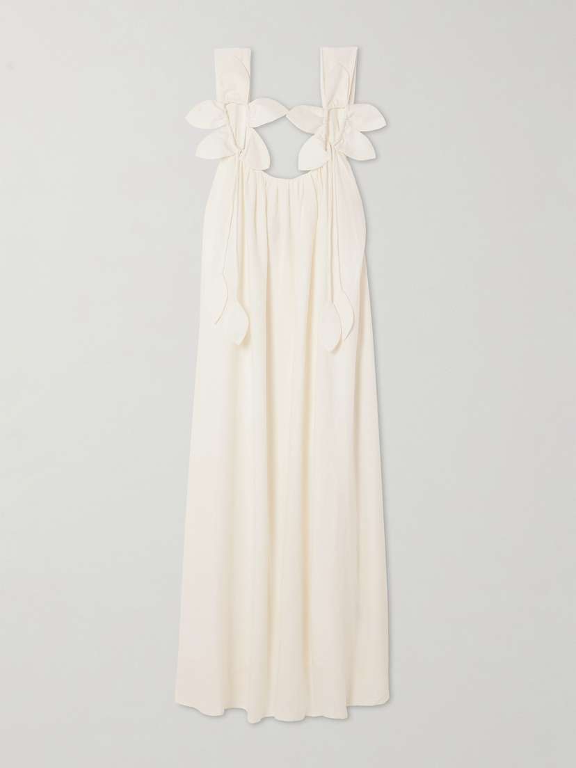 Farm Rio Gathered Linen-blend Maxi Dress - x large