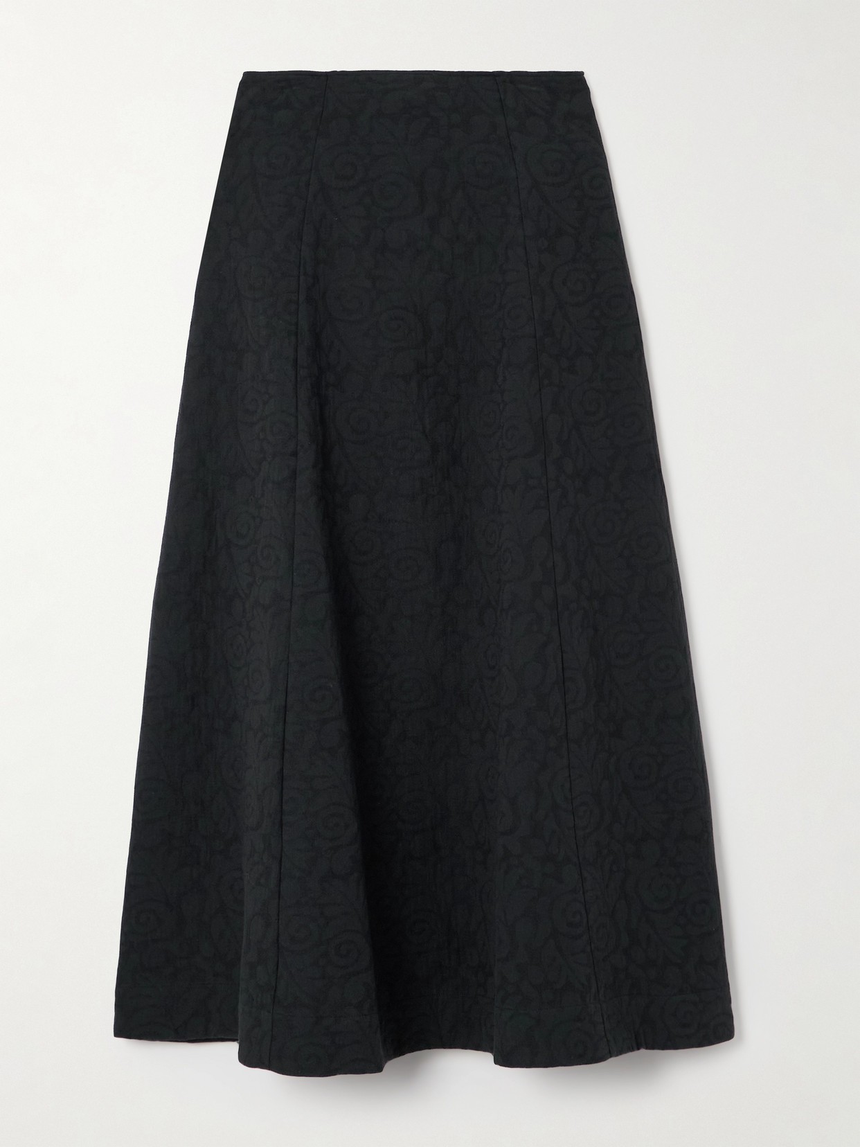 Mara Hoffman Floral Organic Cotton-jacquard Skirt In Black