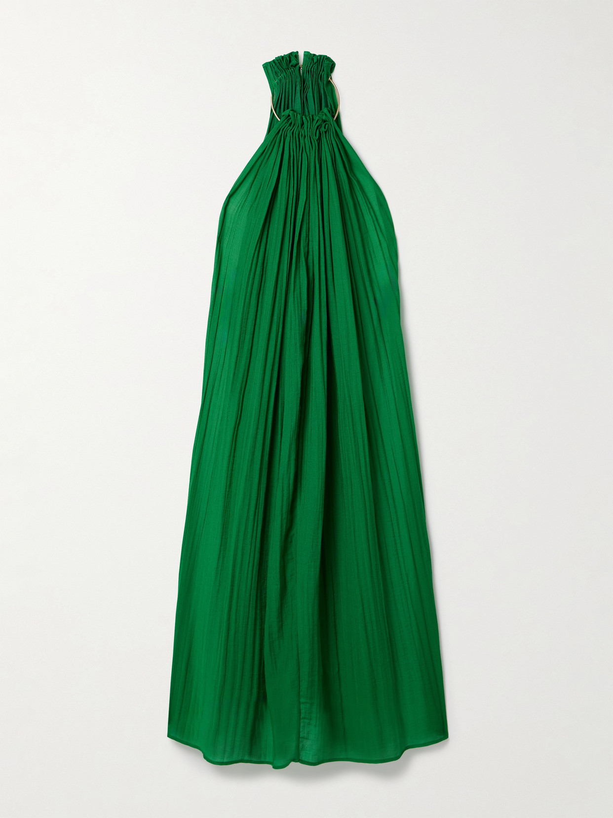 Shop Cult Gaia Ree Embellished Pleated Twill Dress In Green