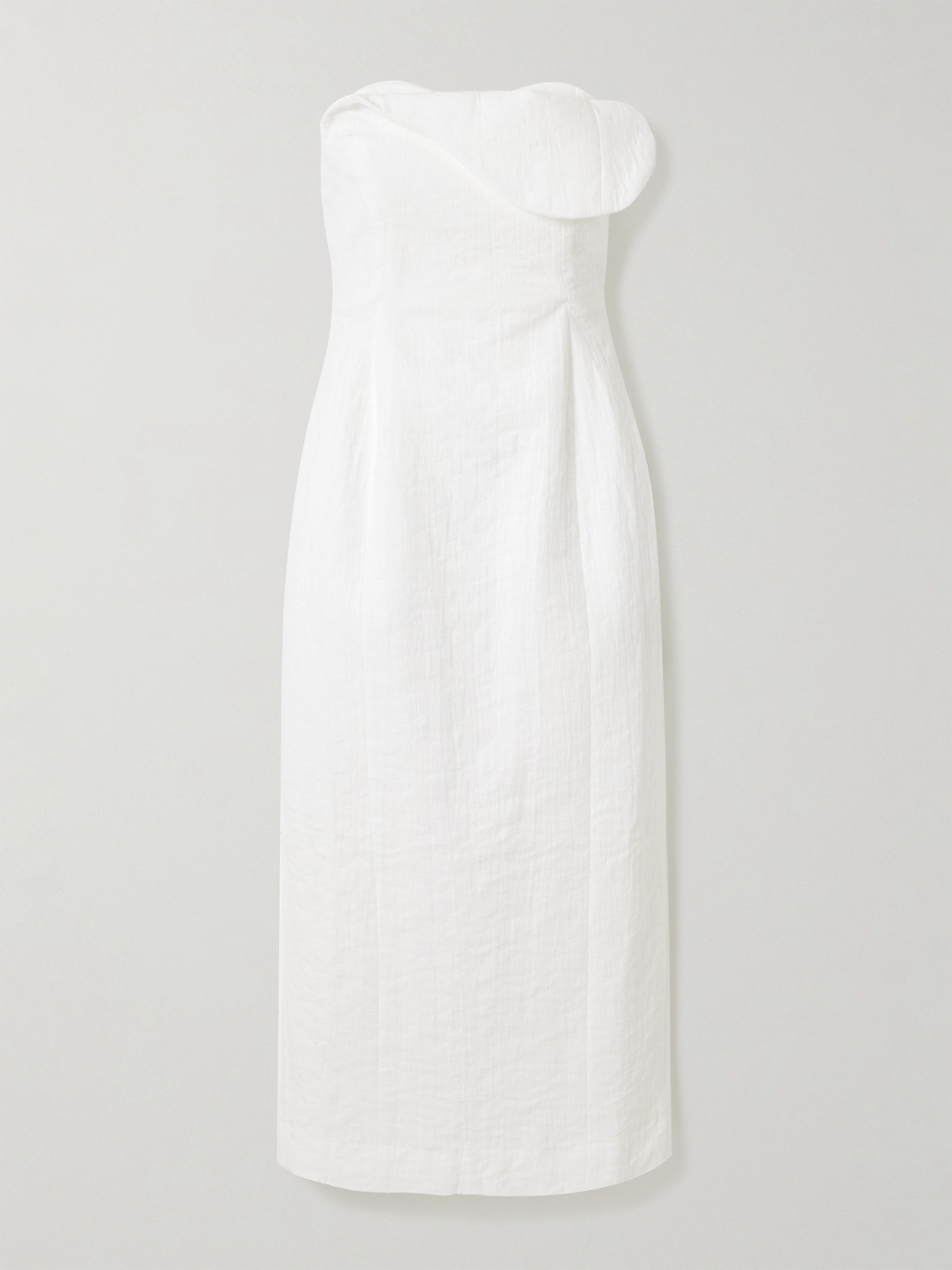 Mara Hoffman Lisha Strapless Organic Cotton-jacquard Midi Dress In Ivory