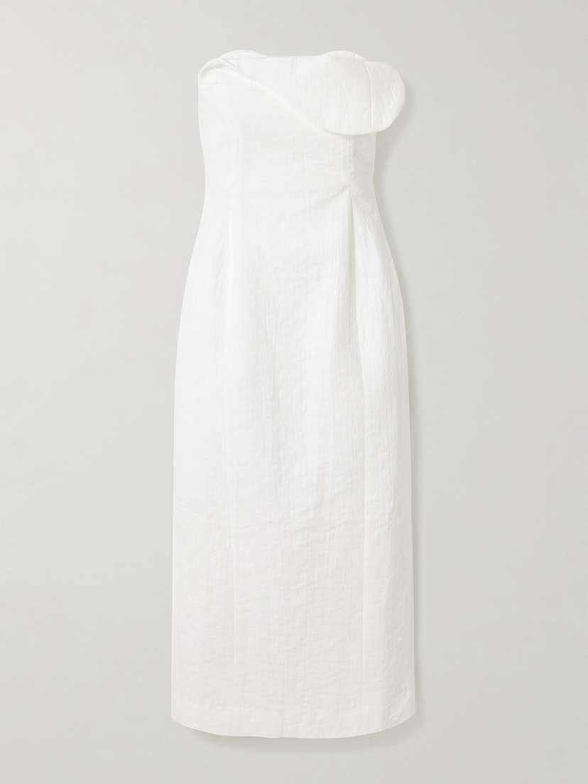 Mara Hoffman Lisha Strapless Organic Cotton-jacquard Midi Dress