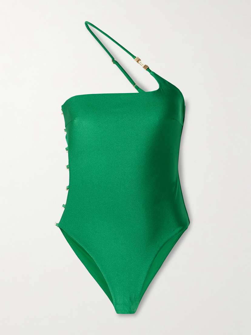 Cult Gaia Alita One-shoulder Embellished Swimsuit - x large