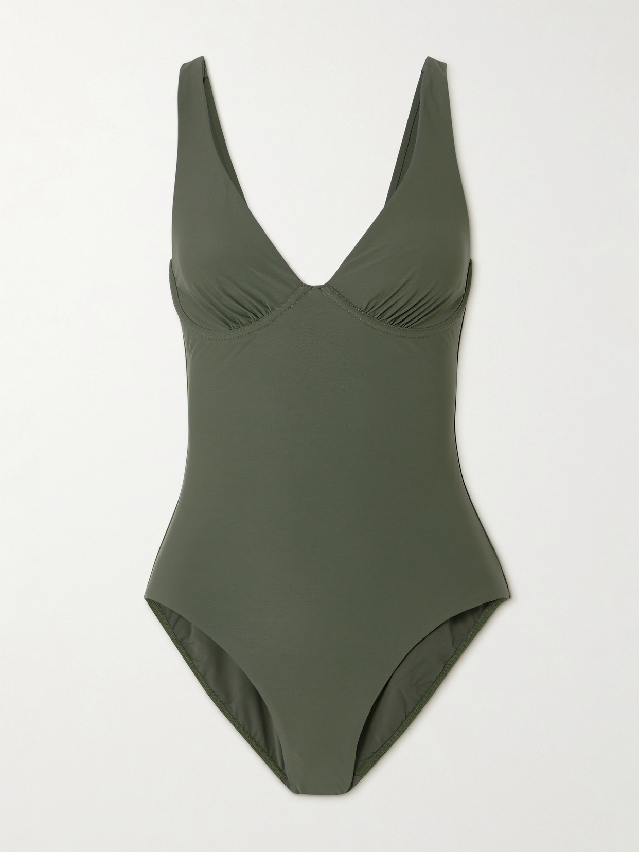BONDI BORN - Niamh Gathered Sculpteur® Underwired Swimsuit - Green