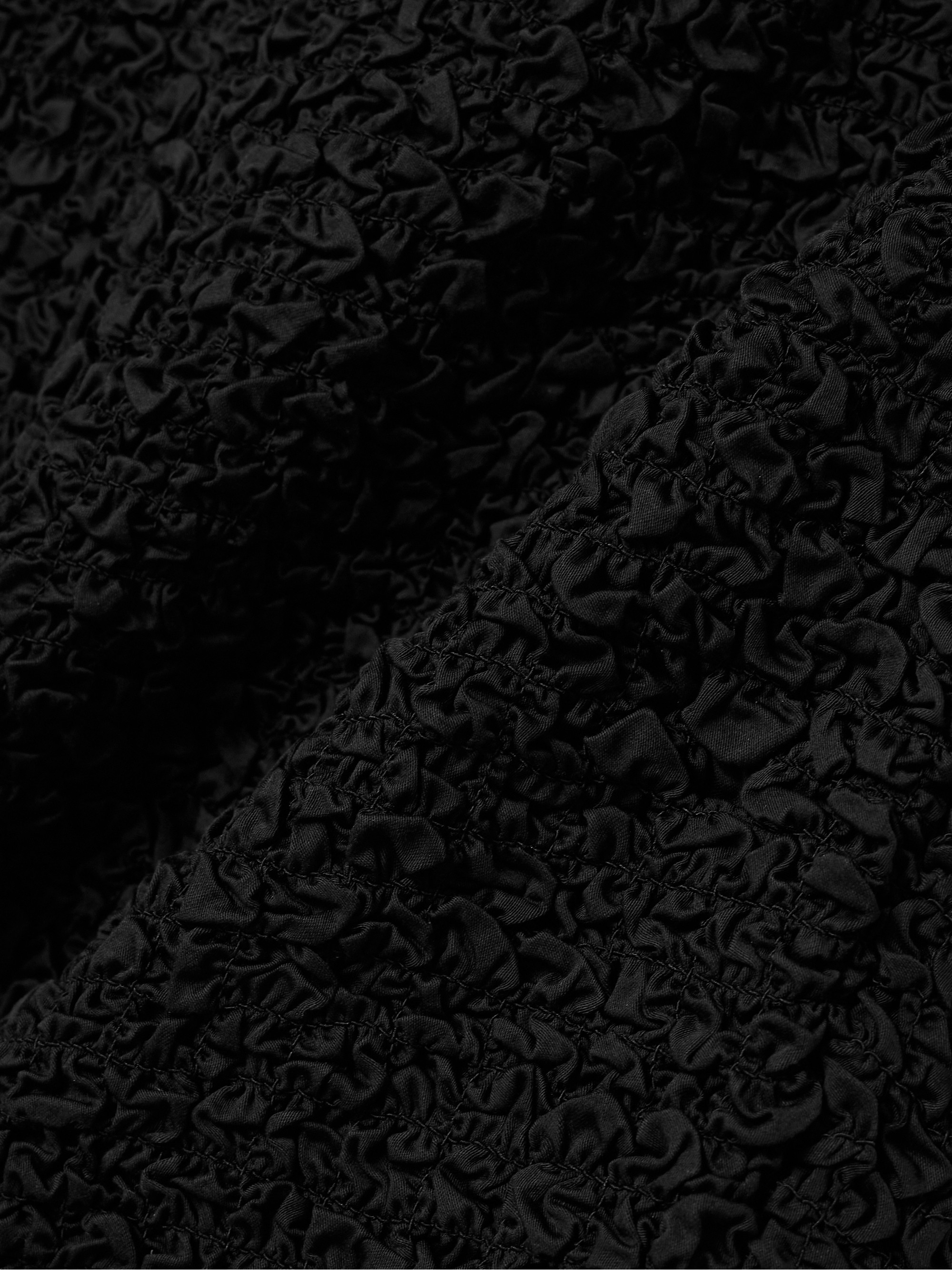 Mara Hoffman Zia off-the-shoulder ruffled poplin-trimmed popcorn organic cotton midi dress