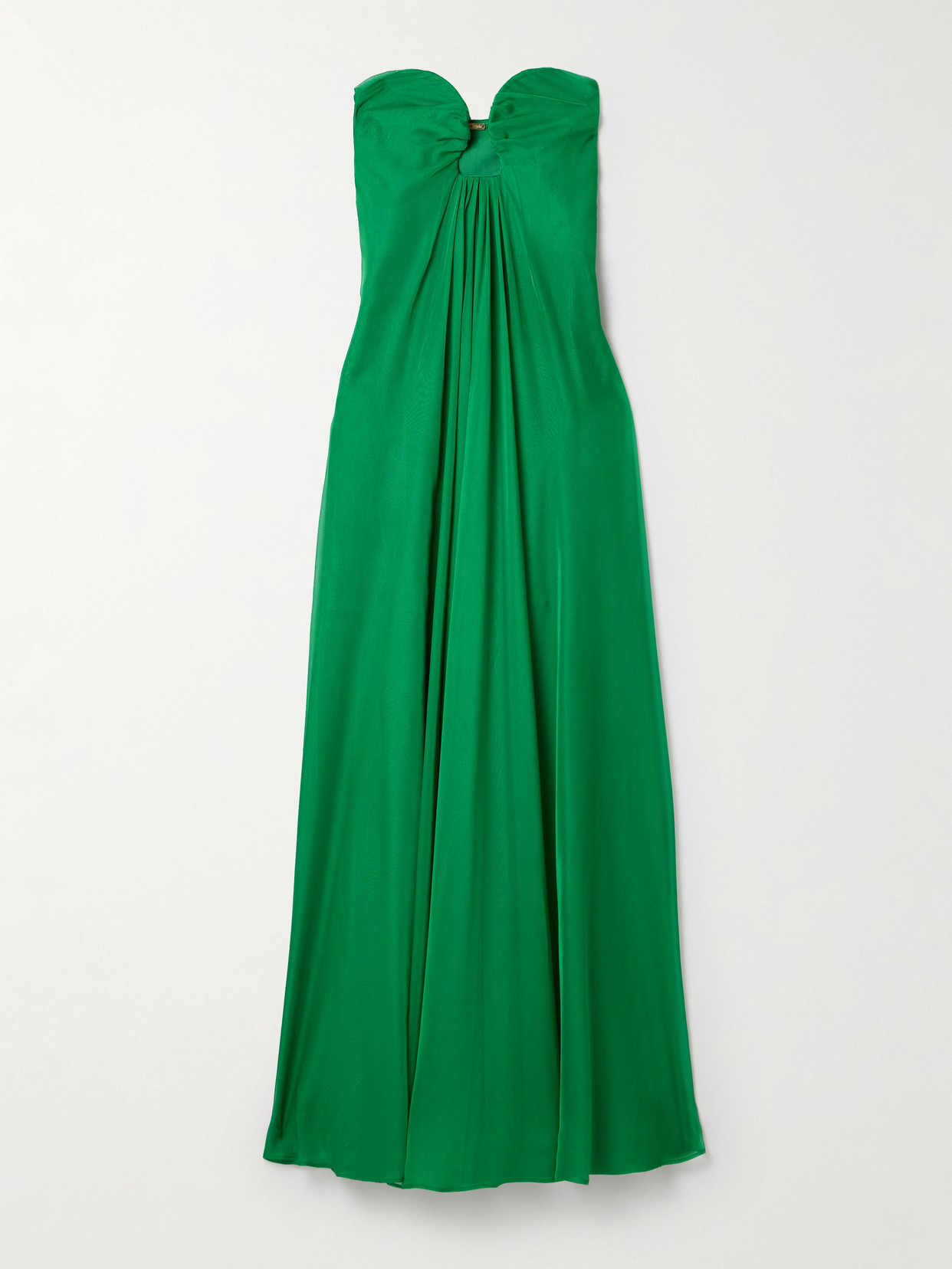 Cult Gaia Misa Strapless Cutout Chiffon Gown In Green