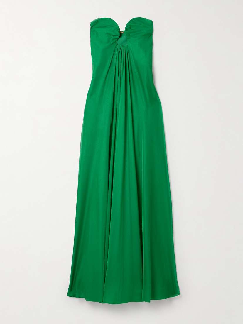 Cult Gaia Misa Strapless Cutout Chiffon Gown