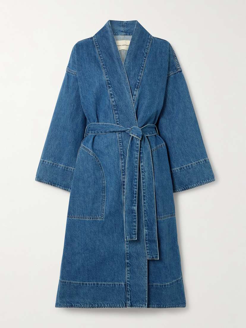 Mara Hoffman Adrian Belted Organic Denim Coat - x large