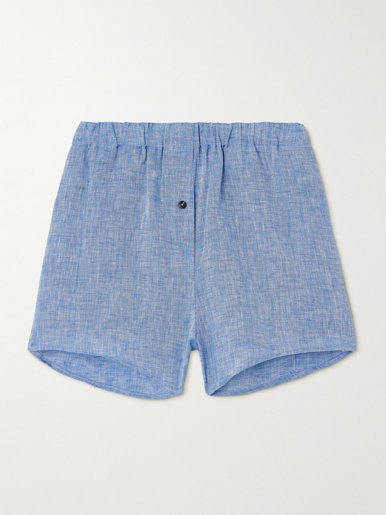 BONDI BORN - Leiden Organic Linen Shorts - Blue