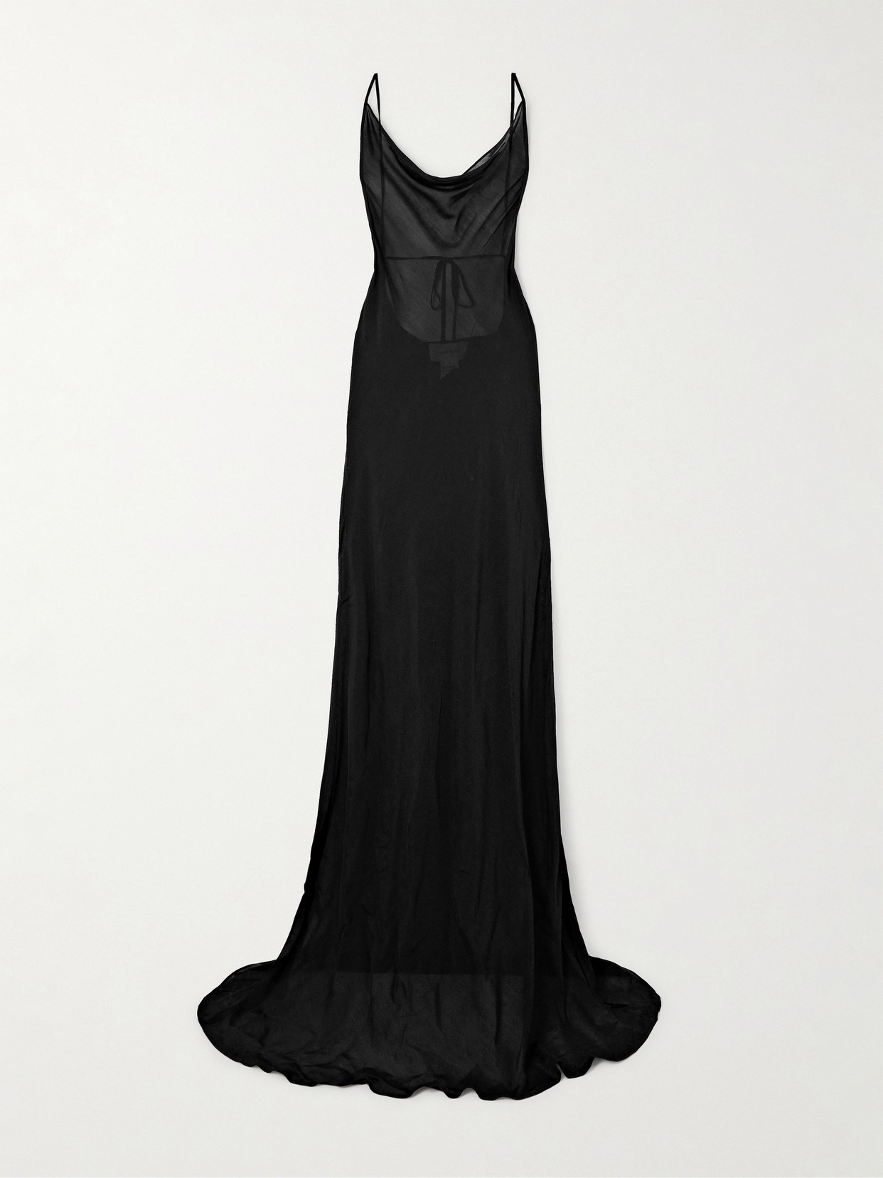 BONDI BORN - Open-back Voile Maxi Dress - Black