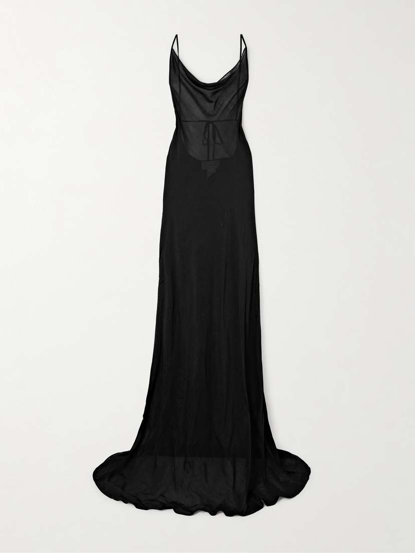 Bondi Born Open-back Voile Maxi Dress