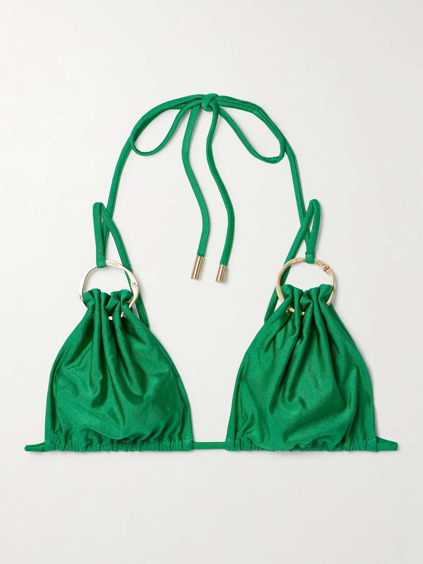 Cult Gaia Golda Embellished Bikini Top