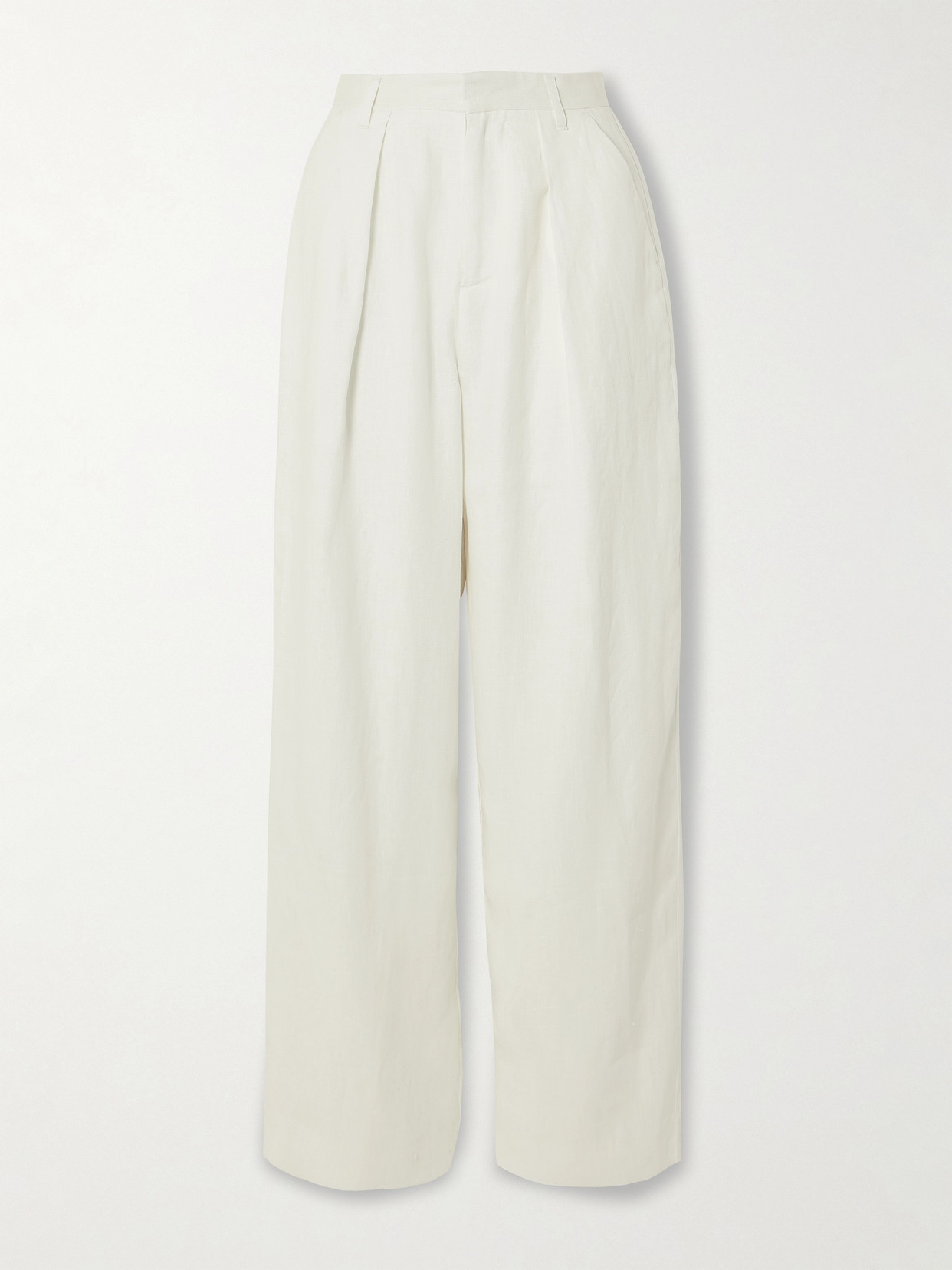 Mara Hoffman Marella Pleated Hemp Straight-leg Pants In White