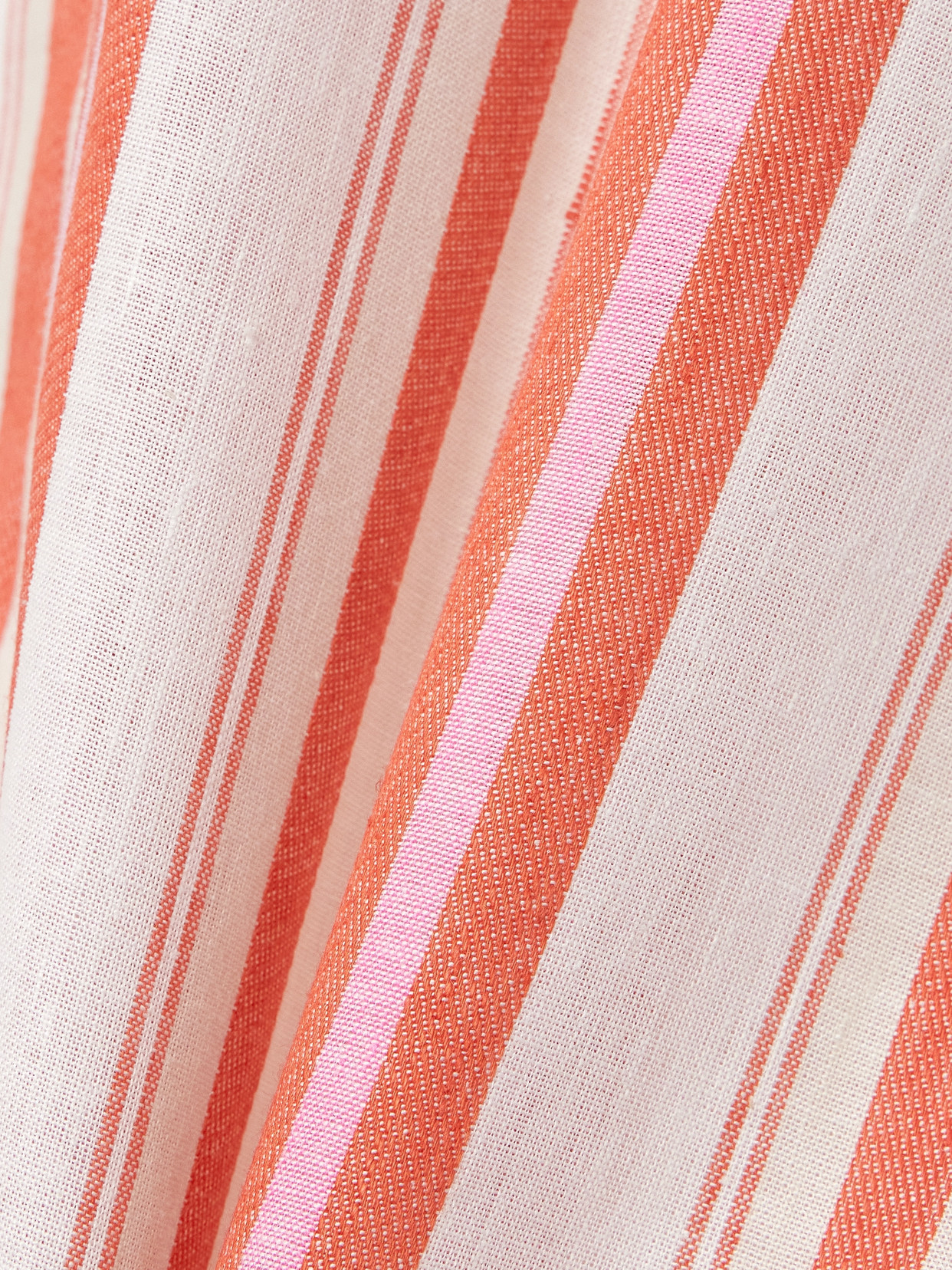 Arezzo Striped Organic Linen And Cotton-Blend Midi Wrap Skirt