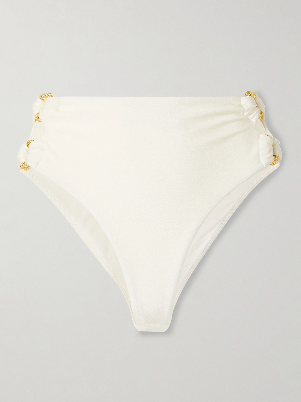 Cult Gaia Pisa Embellished Cutout Bikini Briefs In Yellow