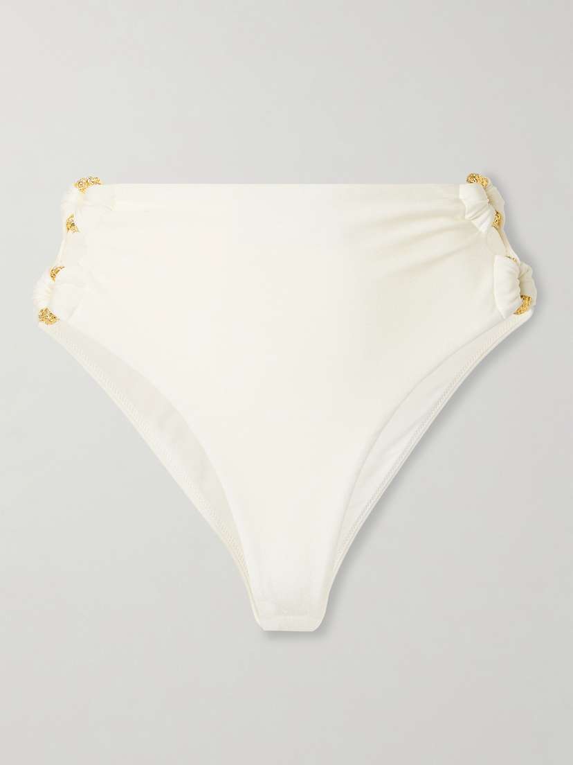 Cult Gaia Pisa Embellished Cutout Bikini Briefs - x large
