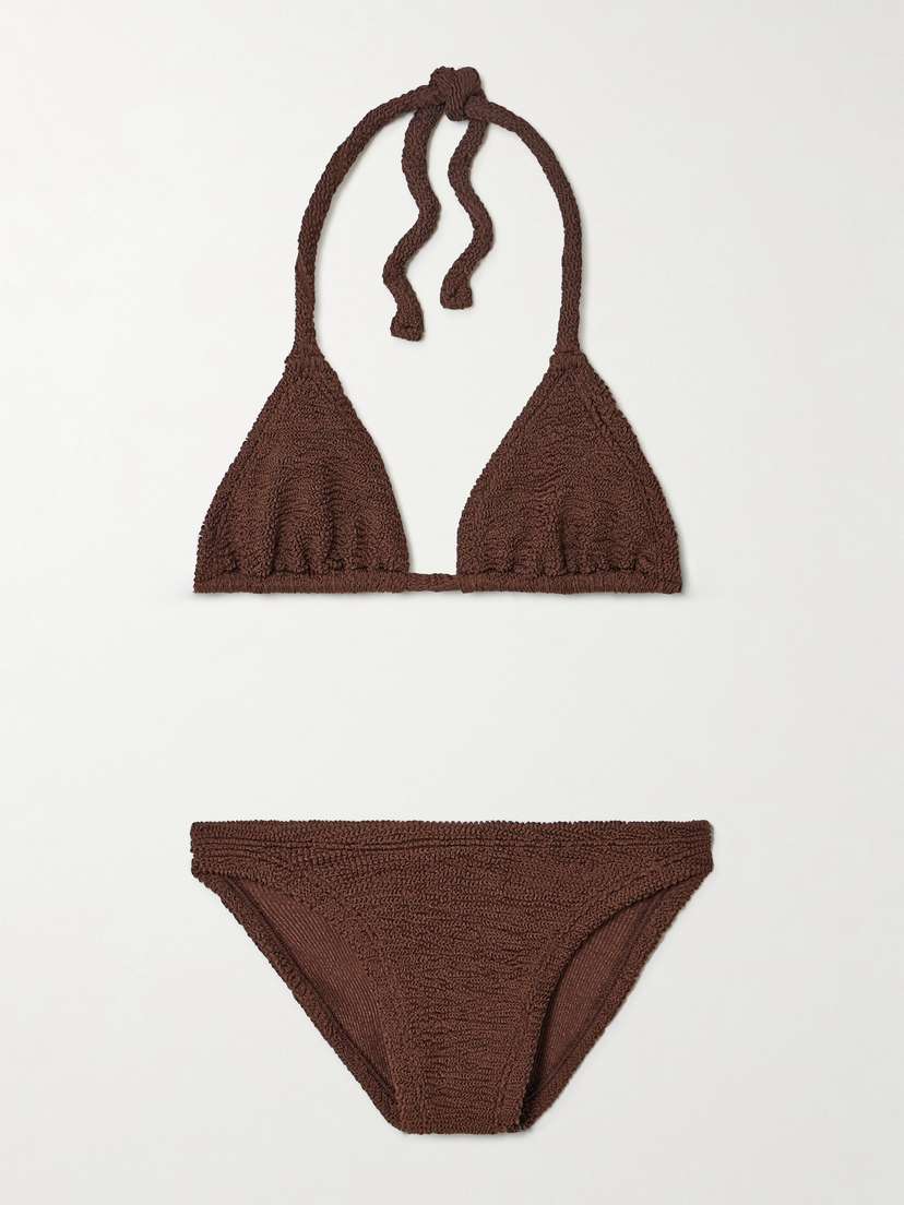 Hunza G Tammy Metallic Seersucker Triangle Bikini
