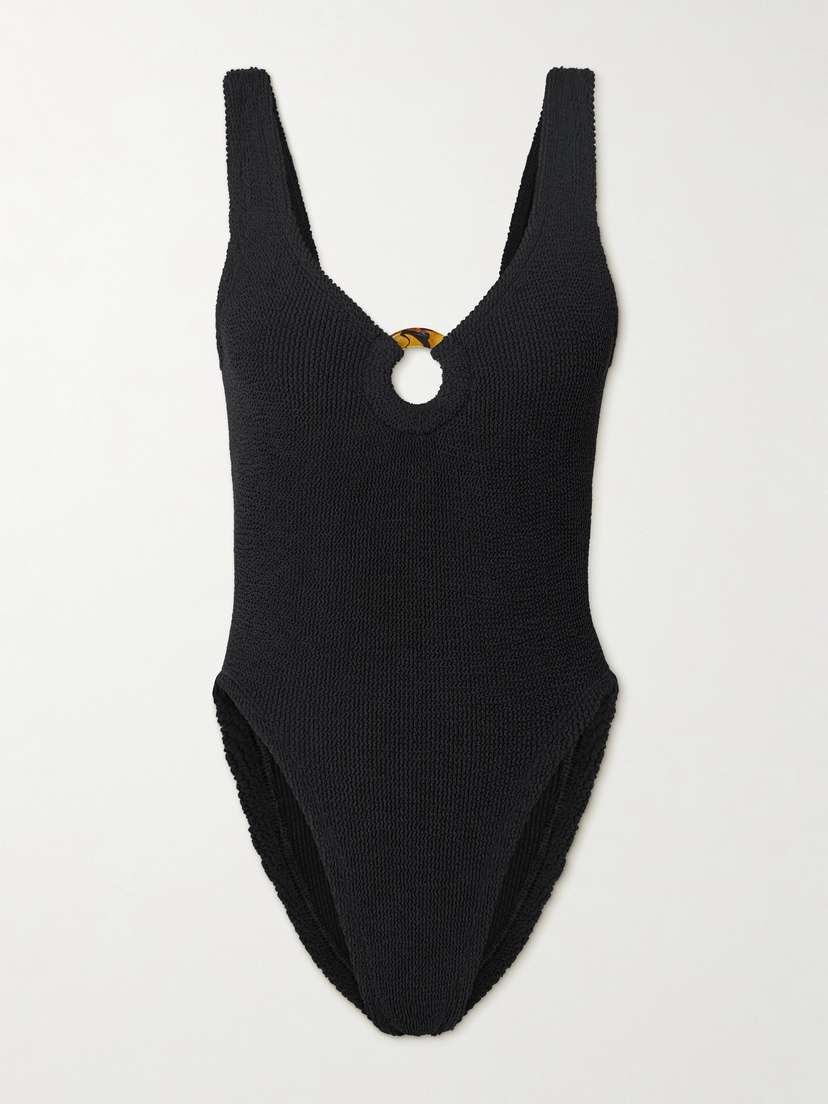 Hunza G Celine Seersucker Swimsuit - Beachwear One Size
