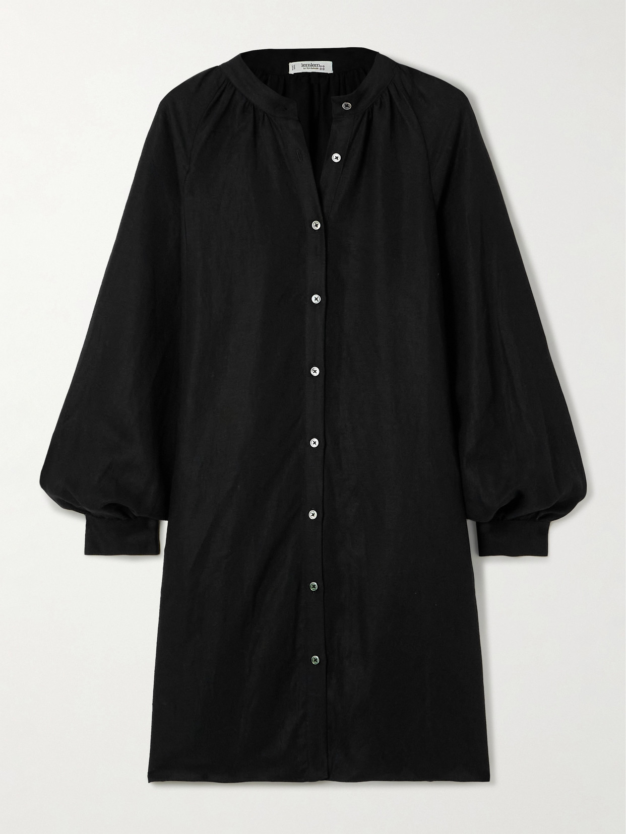 lemlem - Meaza Belted Linen And Tencel™ Lenzing™ Modal-blend Mini Dress - Black