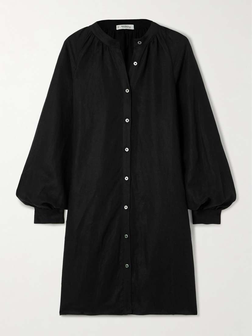 Lemlem Meaza Belted Linen And Tencel™ Lenzing™ Modal-blend Mini Dress