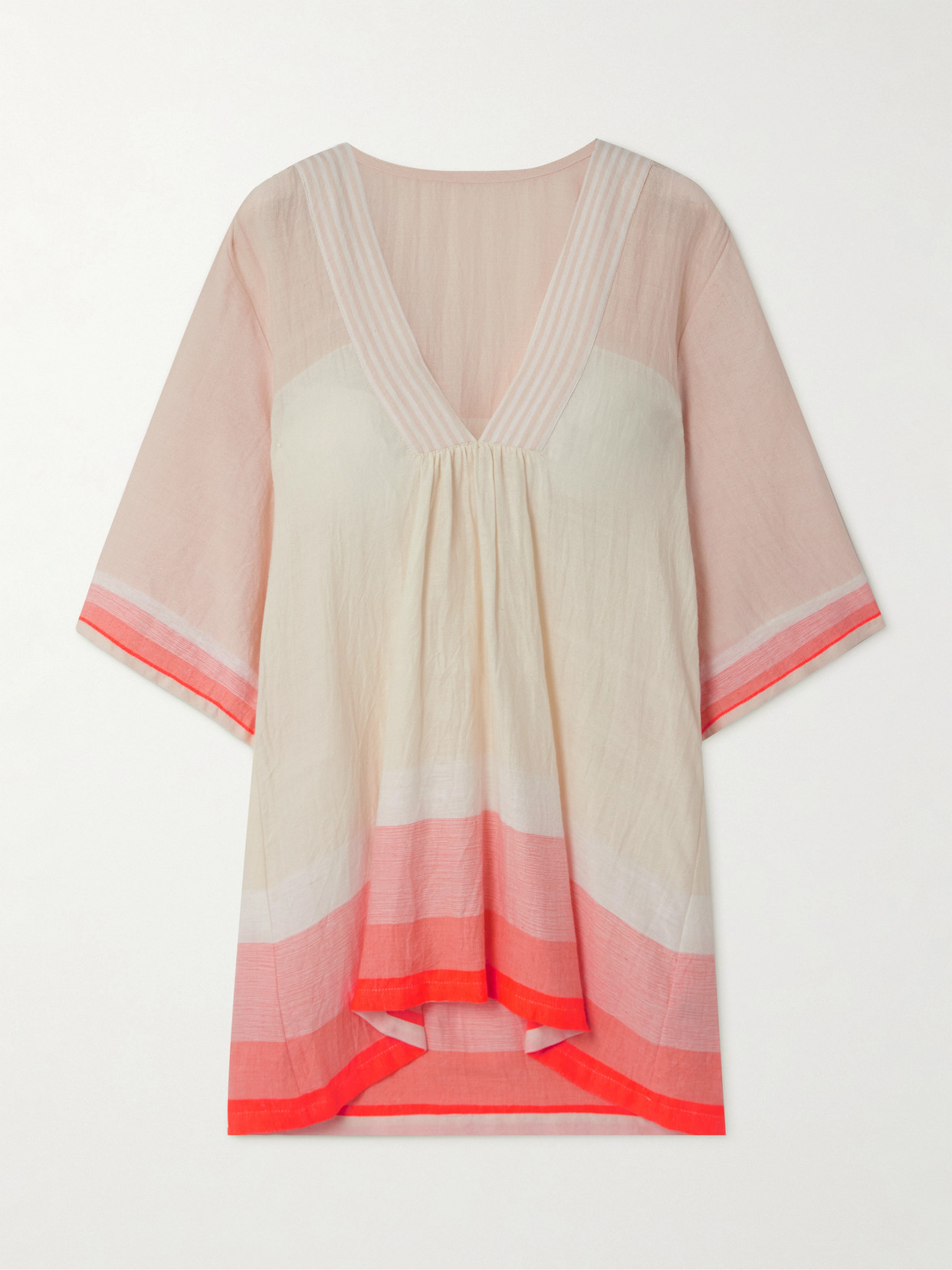 lemlem - Belkis Striped Cotton-blend Kaftan - Pink