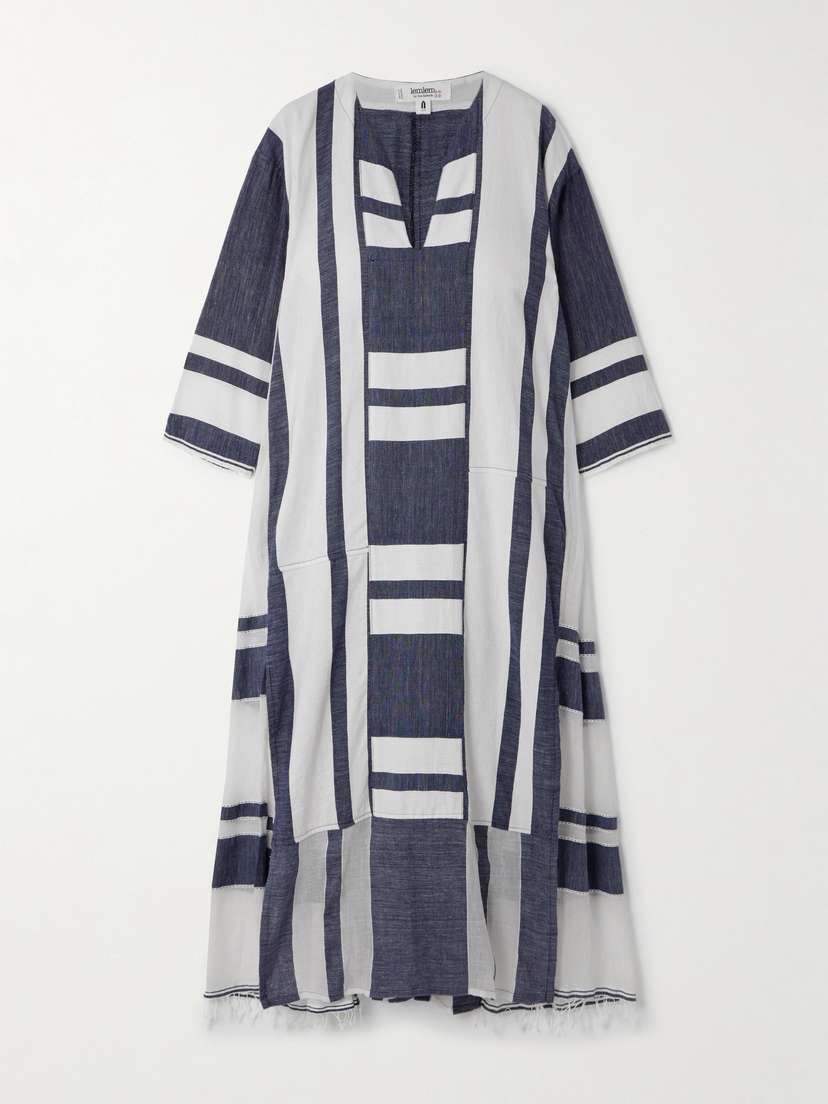 Lemlem Fana Fringed Striped Cotton Kaftan