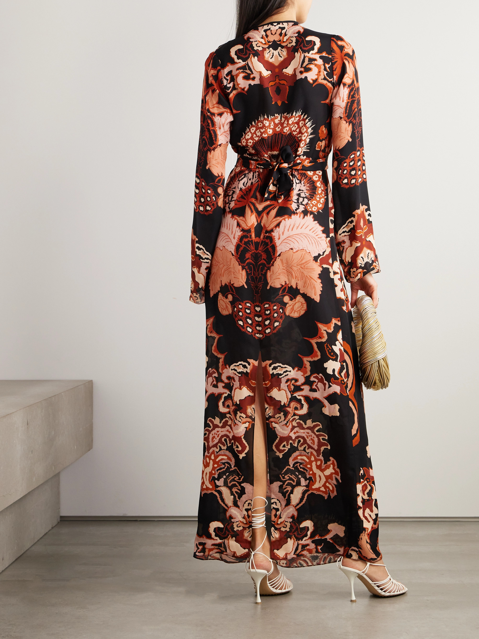 Johanna Ortiz Rodeo Rhythms belted printed silk-georgette maxi dress