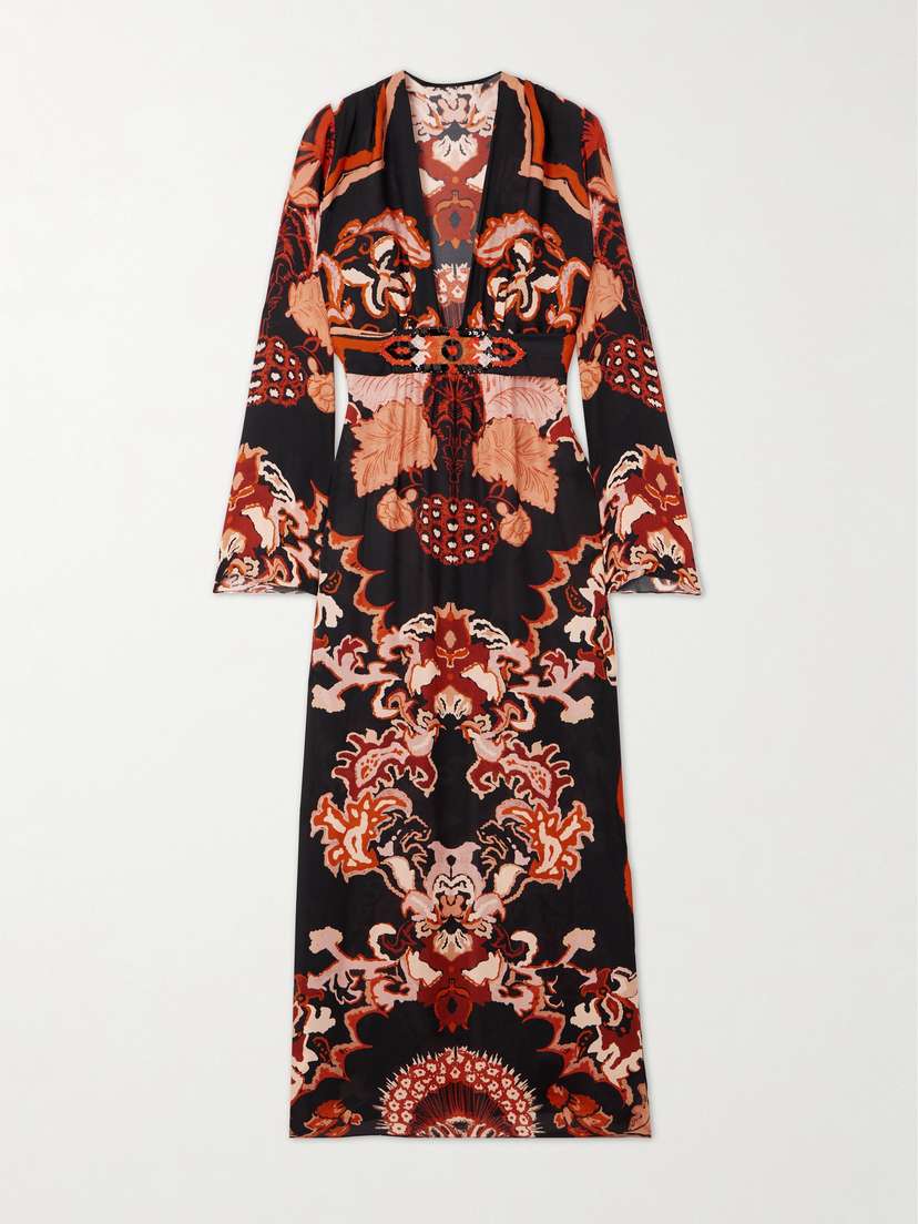 Johanna Ortiz Rodeo Rhythms Belted Printed Silk-georgette Maxi Dress