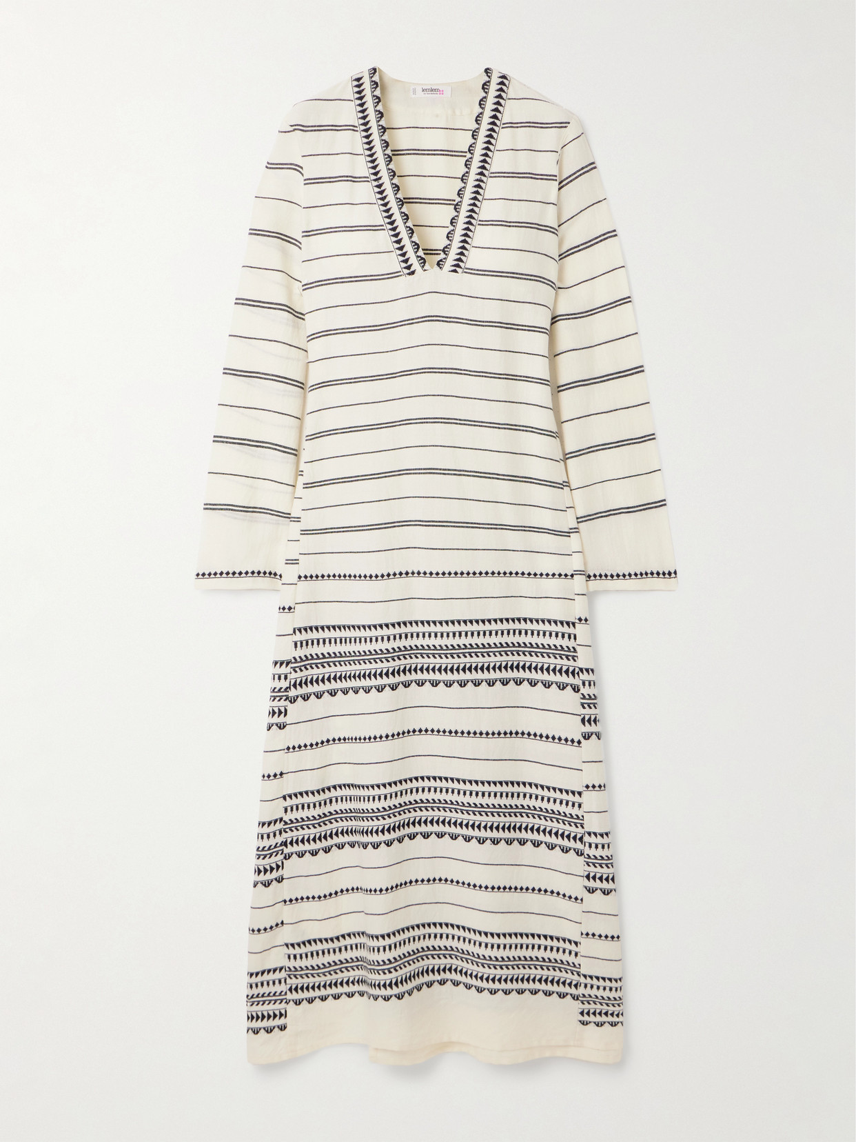 lemlem - Theodora Embroidered Cotton Kaftan - Off-white