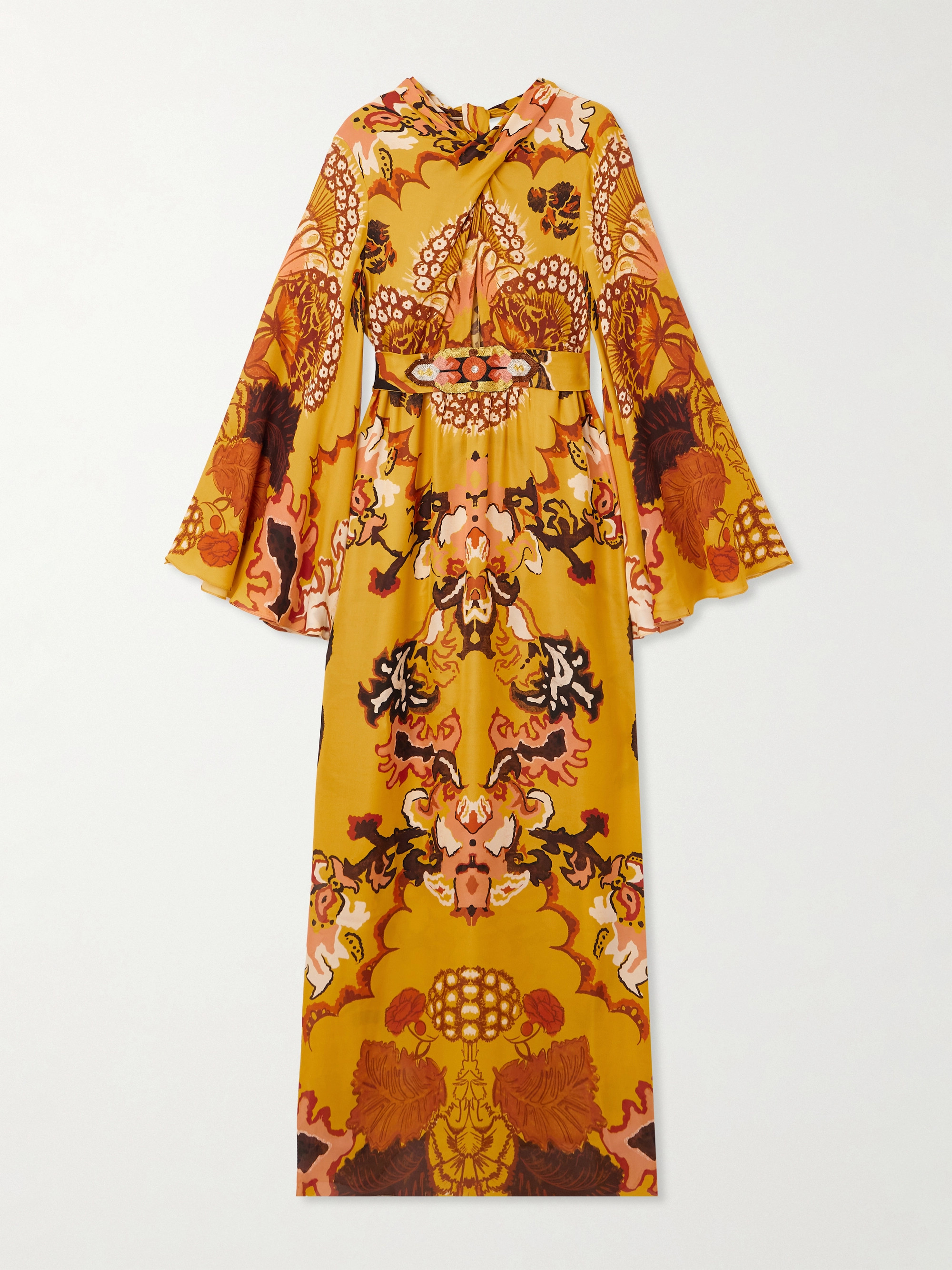 Johanna Ortiz Frontier Melodies embroidered printed silk-georgette maxi dress thumbnail