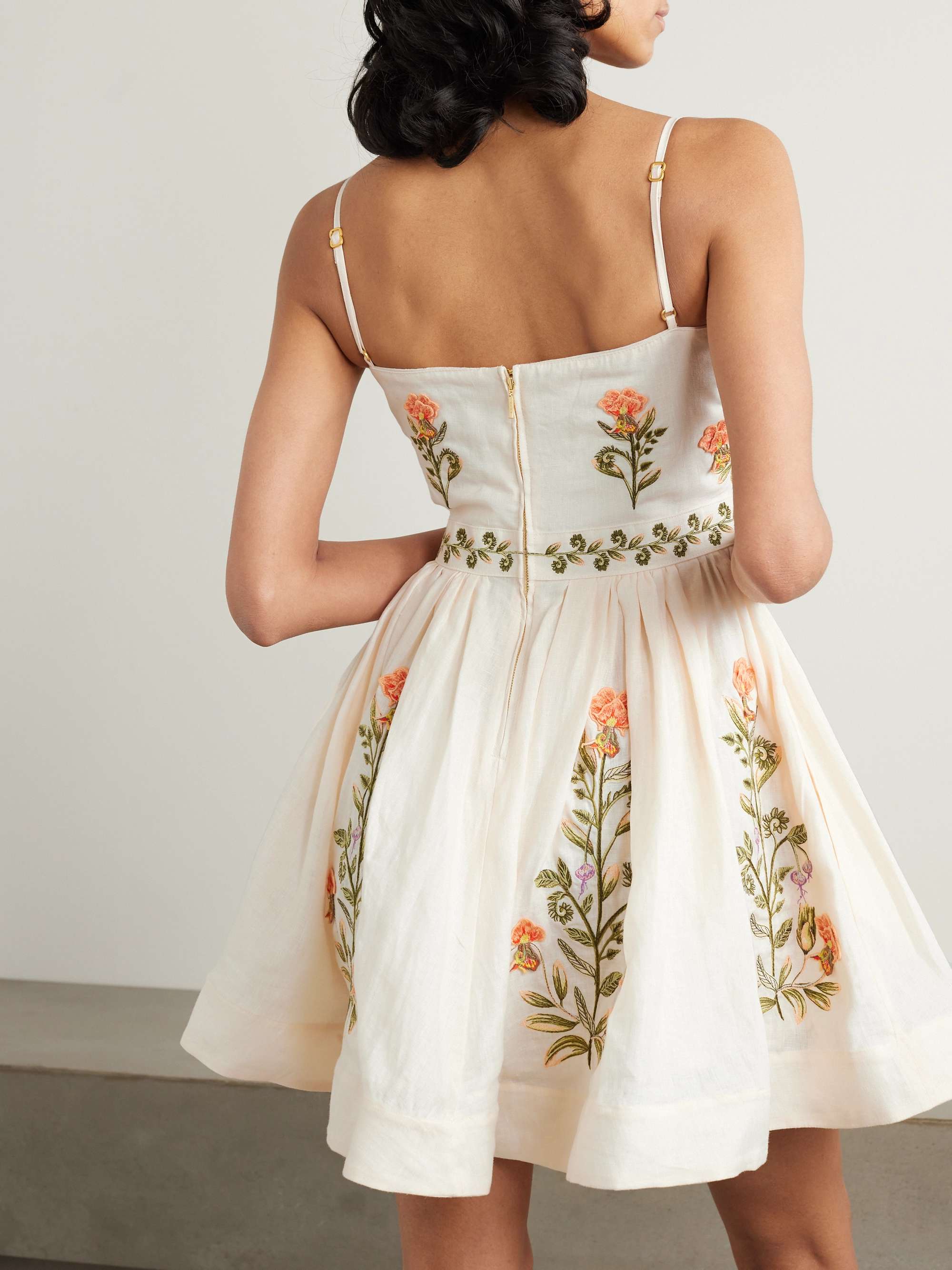 Sapucai Cultivo Embroidered Linen Mini Dress