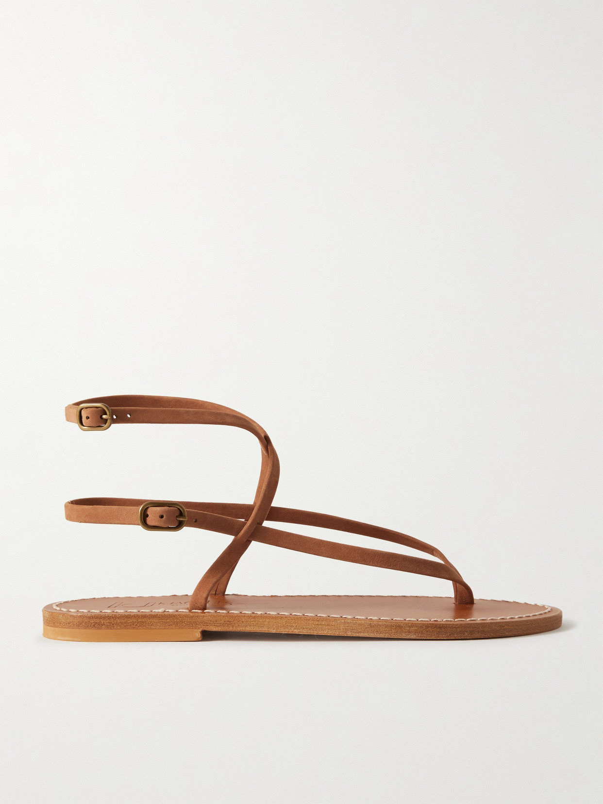 Kjacques Abako Leather Sandals In Brown