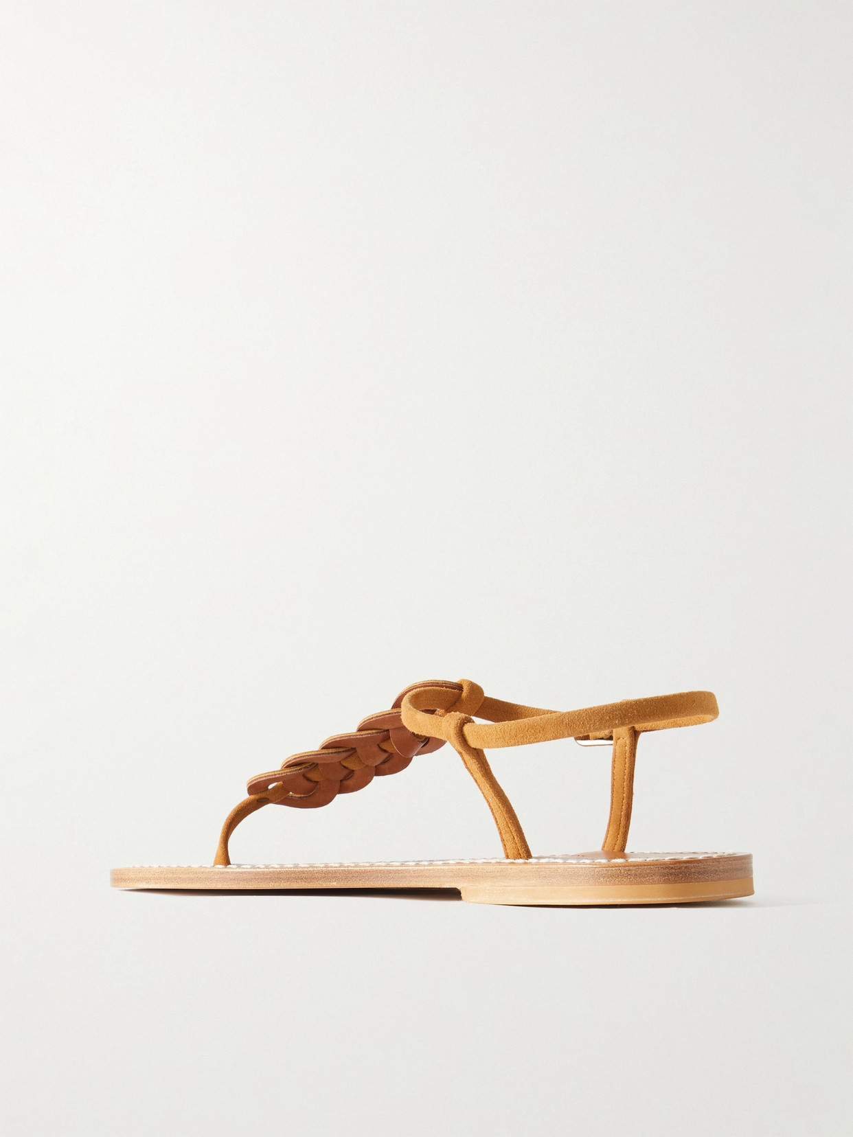 Kjacques Lemovis Woven Suede Sandals In Brown