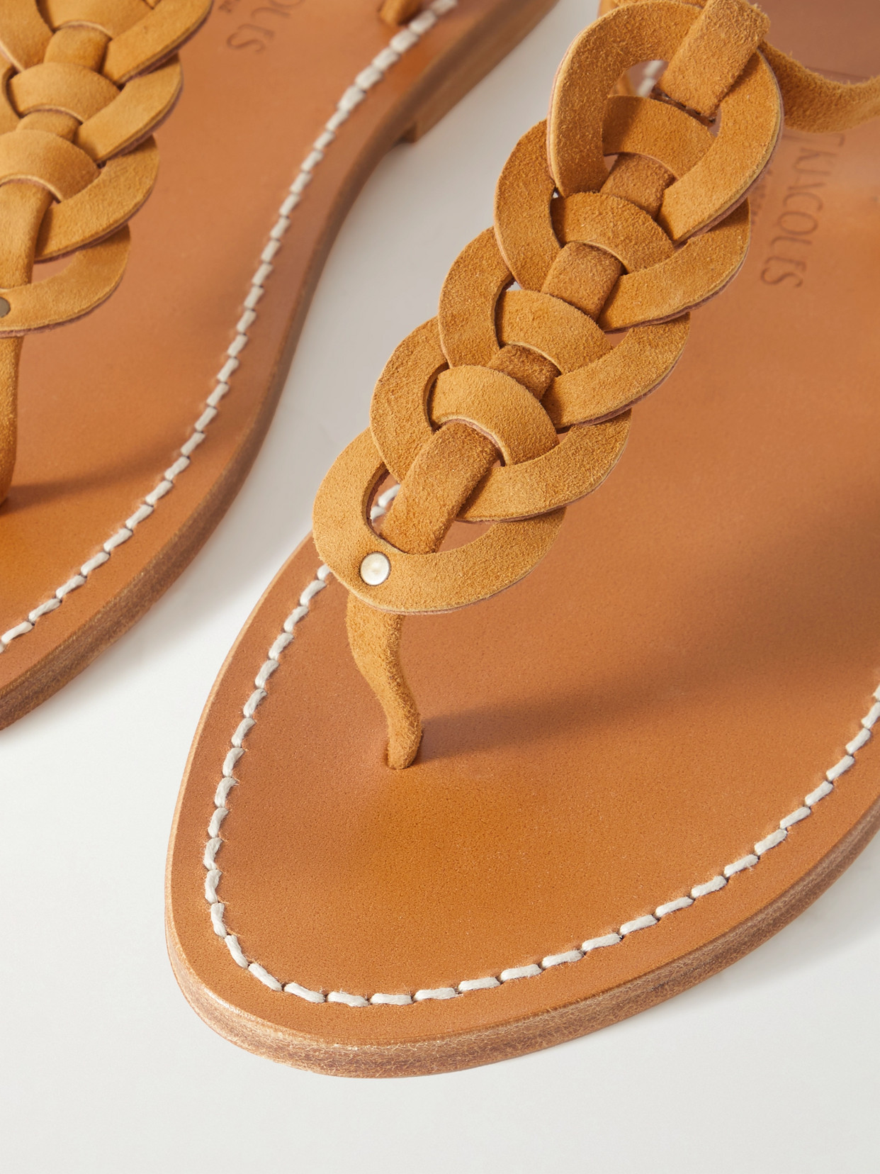Kjacques Lemovis Woven Suede Sandals In Brown