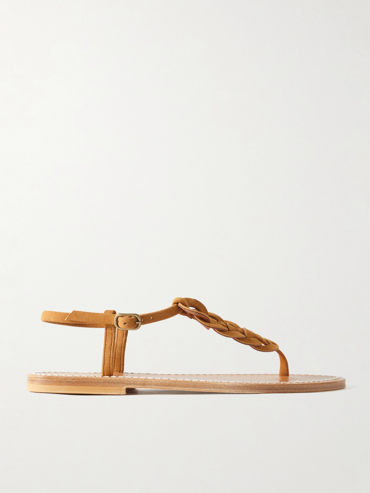 Kjacques Lemovis Woven Suede Sandals In Brown