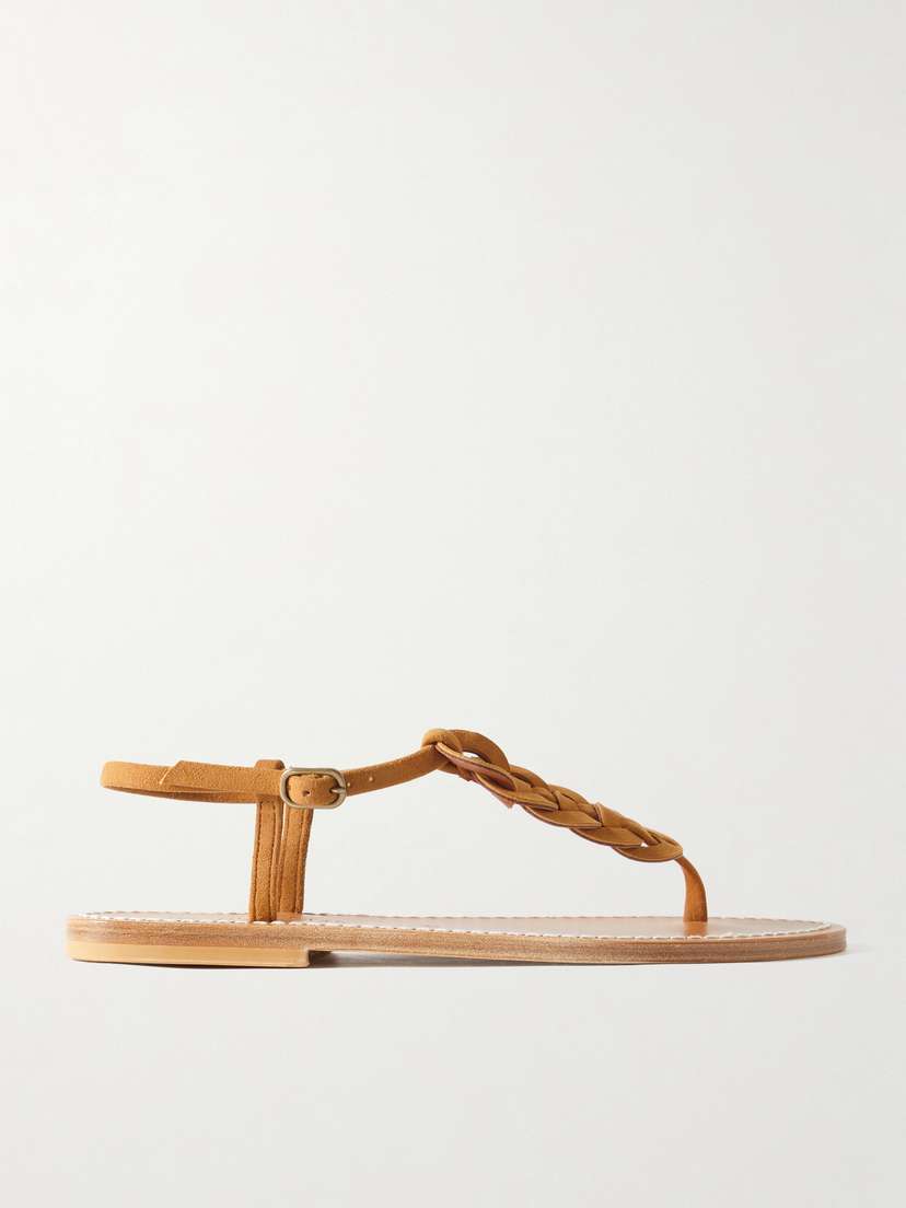 K Jacques St Tropez Lemovis Woven Suede Sandals