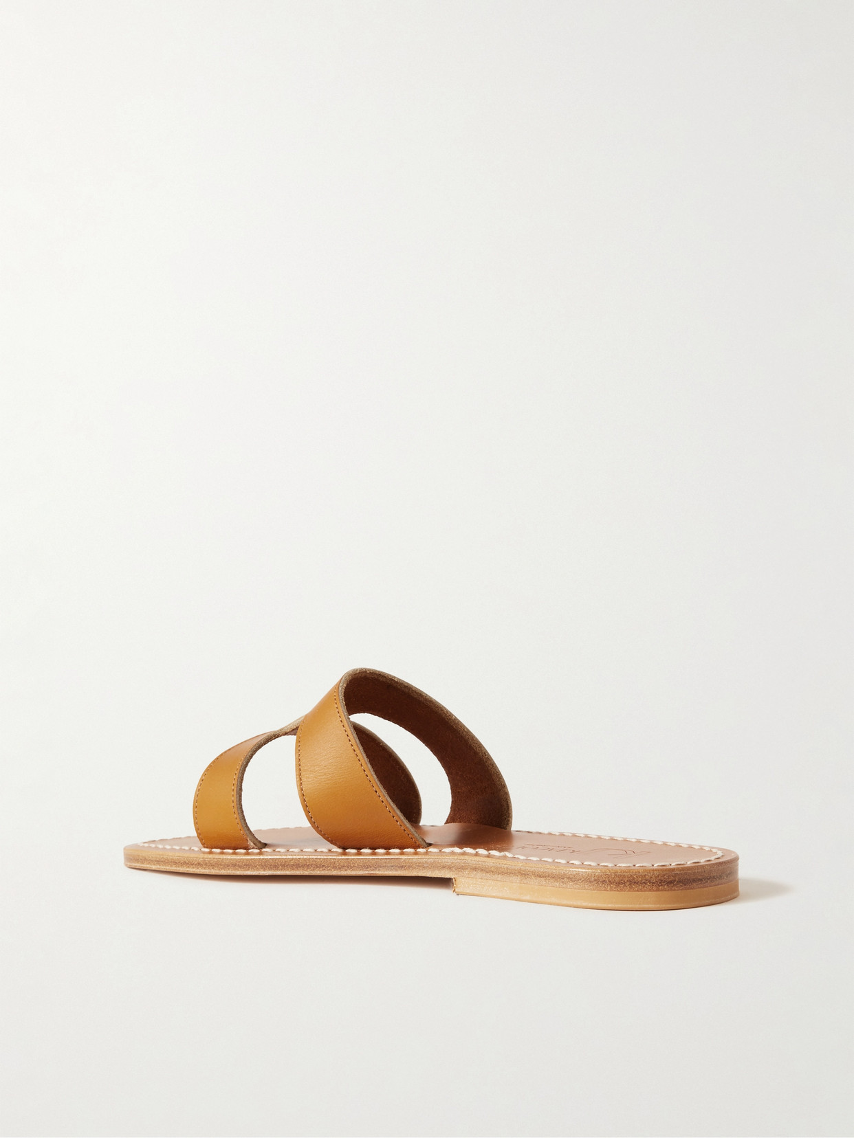 Kjacques Menandre Cutout Leather Slides In Brown