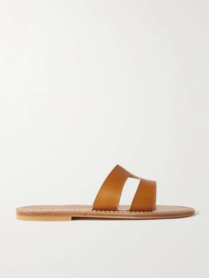 K Jacques St Tropez Menandre Cutout Leather Slides