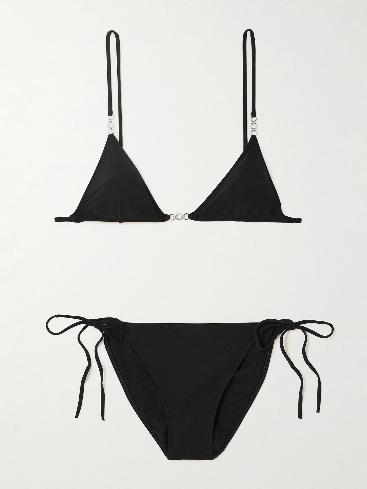 Lido - + Net Sustain Sessanta Chain-embellished Halterneck Triangle Bikini - Black