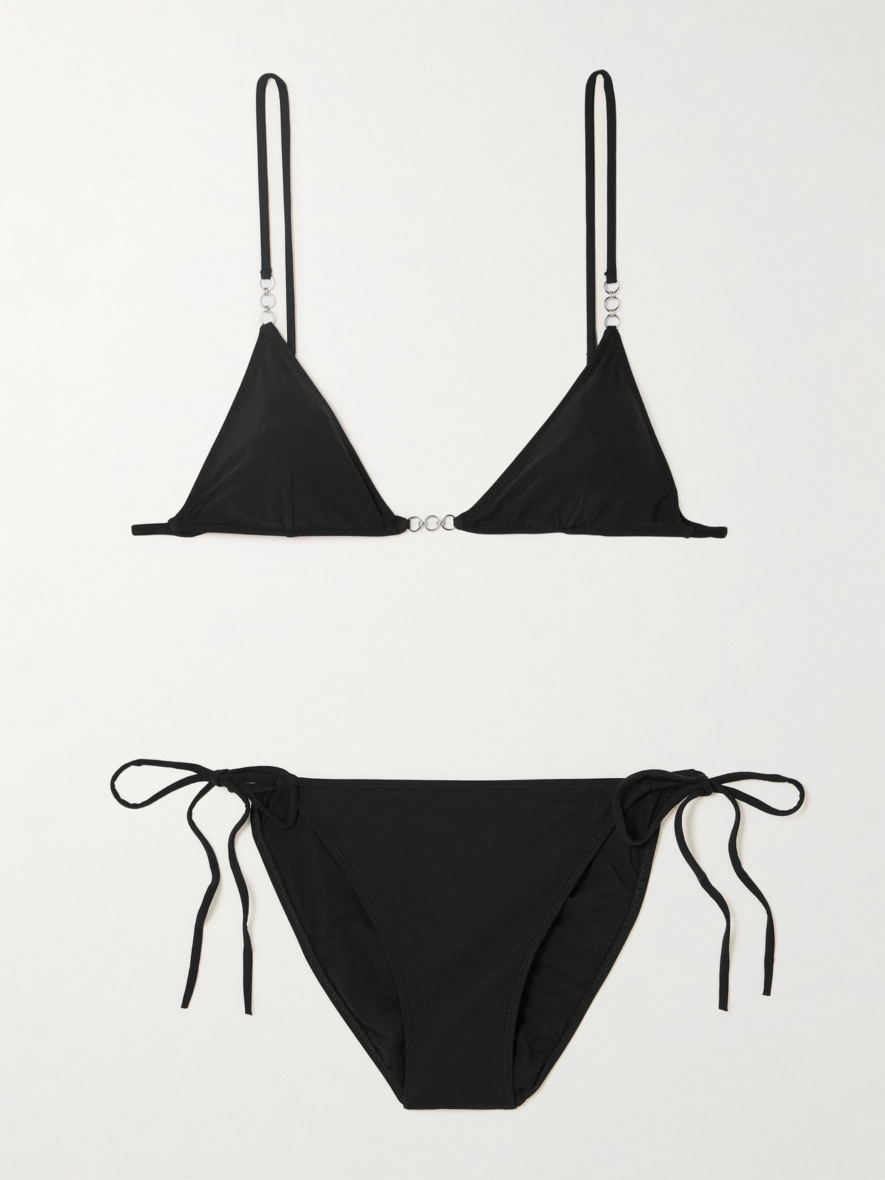 Lido + Net Sustain Sessanta Chain-embellished Halterneck Triangle Bikini In Black