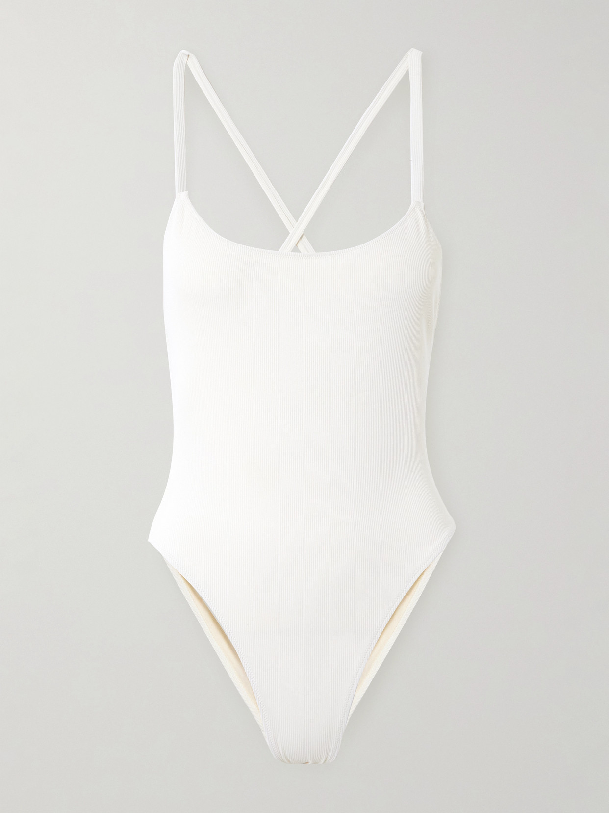 Lido Uno Ribbed Swimsuit In Ivory