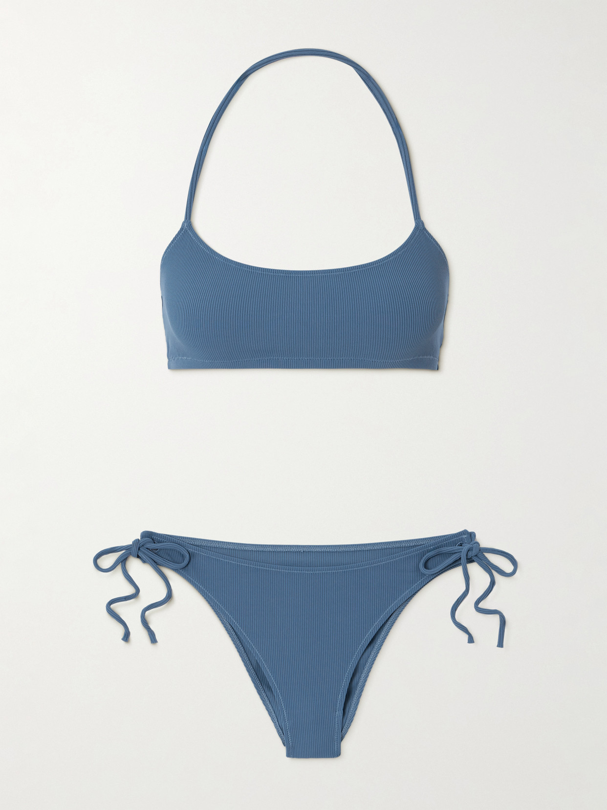 Lido Cinquantasette Ribbed Bikini In Blue