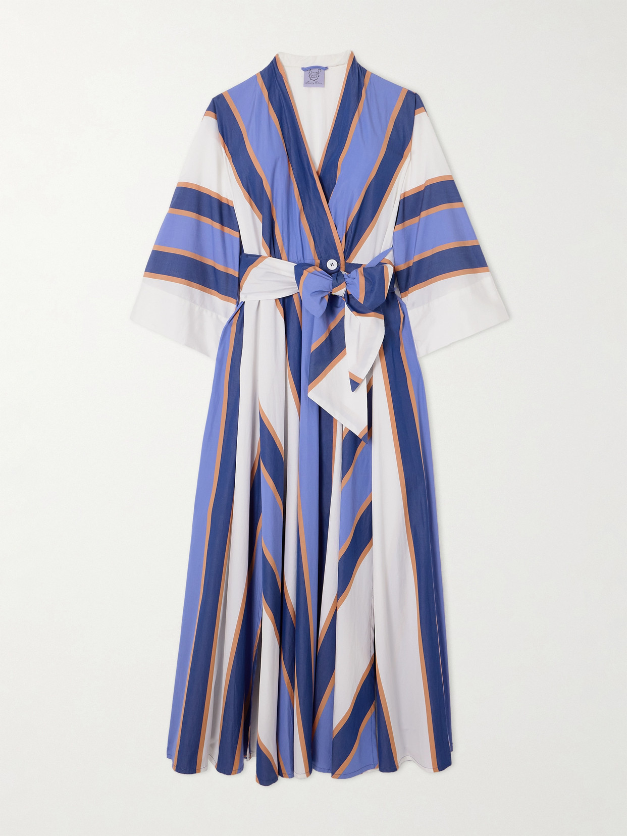 Thierry Colson Almudena Striped Cotton-poplin Maxi Dress In Blue